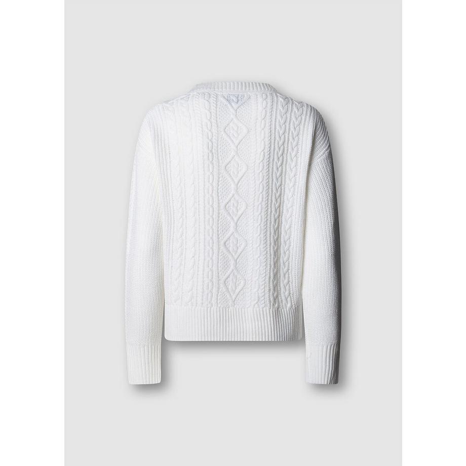 Pepe Jeans Zopfmuster Pullover Rundhalsausschnitt  