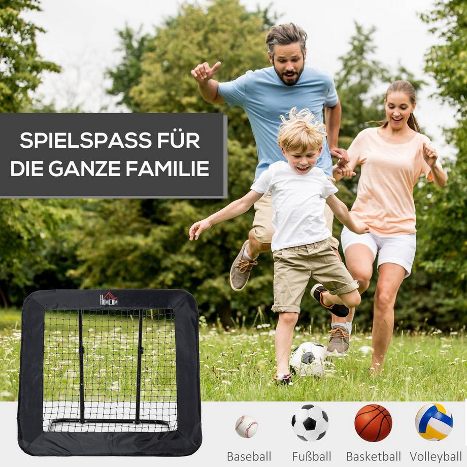 Northio  Fussballtor Klappbar Fußball Rebounder Rückprallwand, Netz Für Mehrsportarten, 5-Stufig Verstellbar, 128X118X108-120Cm 