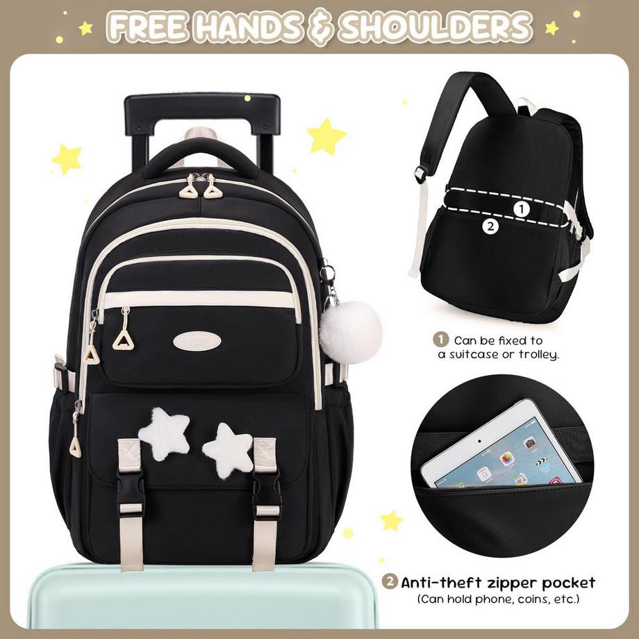 Only-bags.store Zaino scolastico leggero con dettagli a stella  