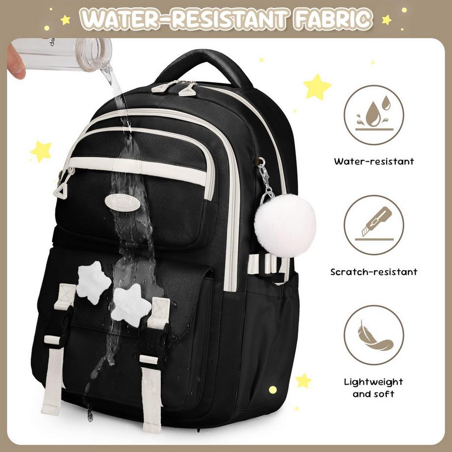 Only-bags.store Zaino scolastico leggero con dettagli a stella  