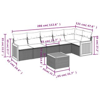 VidaXL set divano da giardino Polirattan  