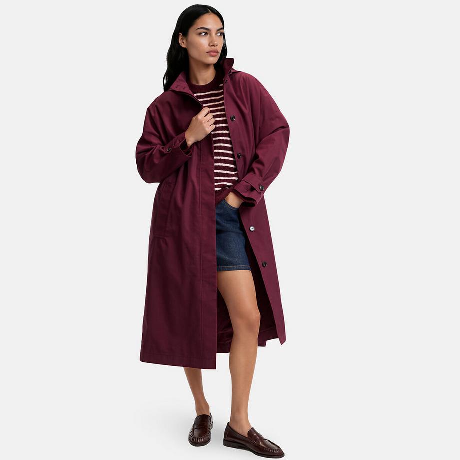 Trench oversize à capuche amovible