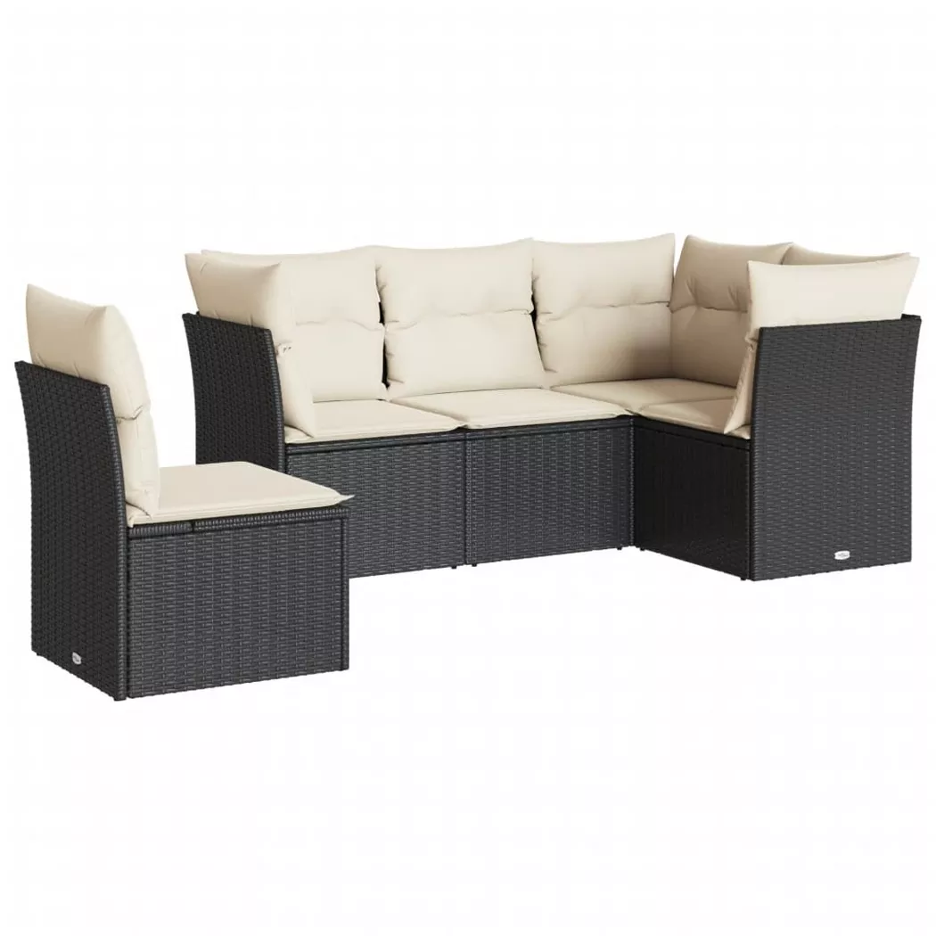 VidaXL - Garten sofagarnitur poly-rattan, One Size, Schwarz