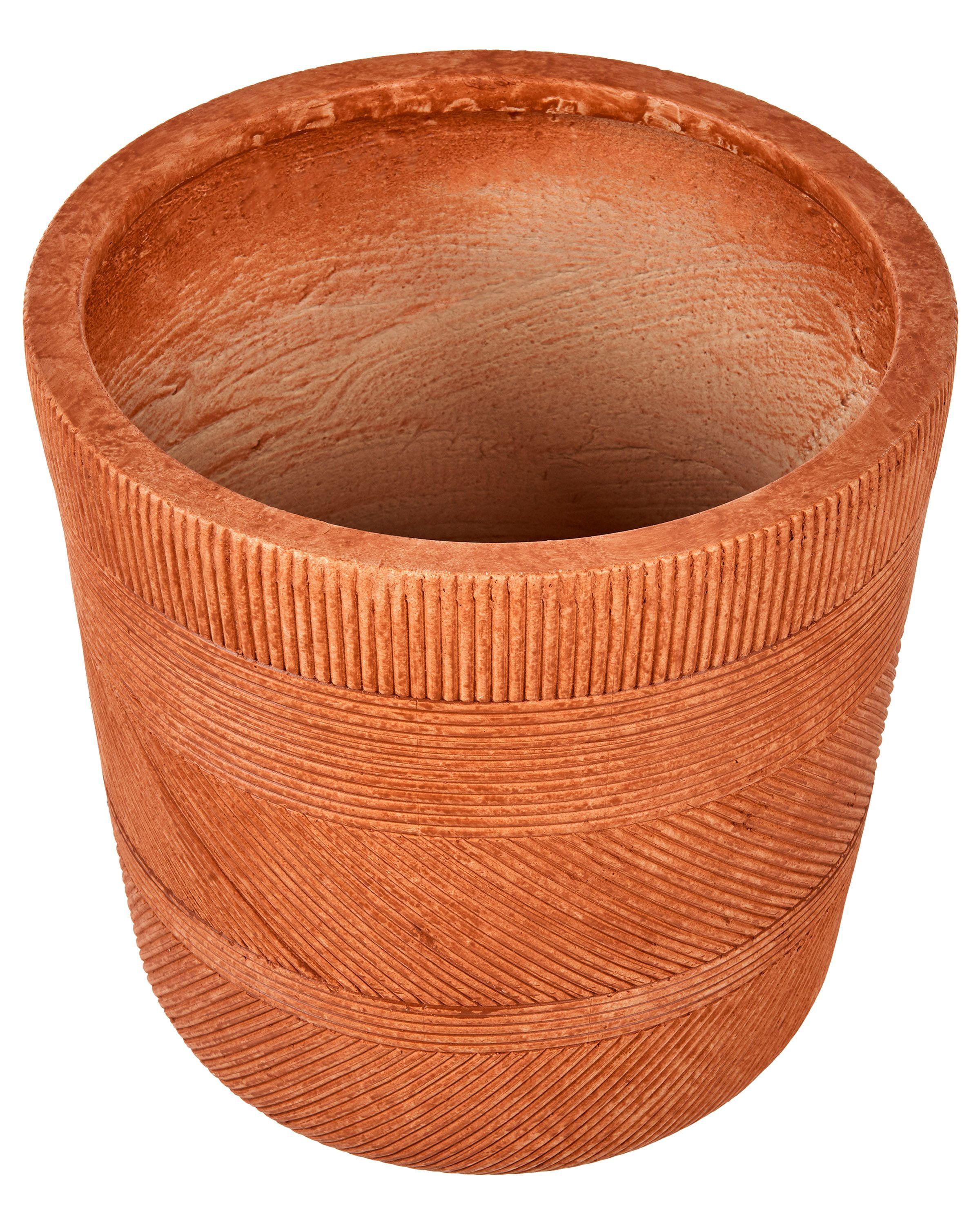 Beliani Blumenkübel aus Lehm-Faser-Mischung Rustikal VOULA  