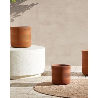 Beliani Blumenkübel aus Lehm-Faser-Mischung Rustikal VOULA  