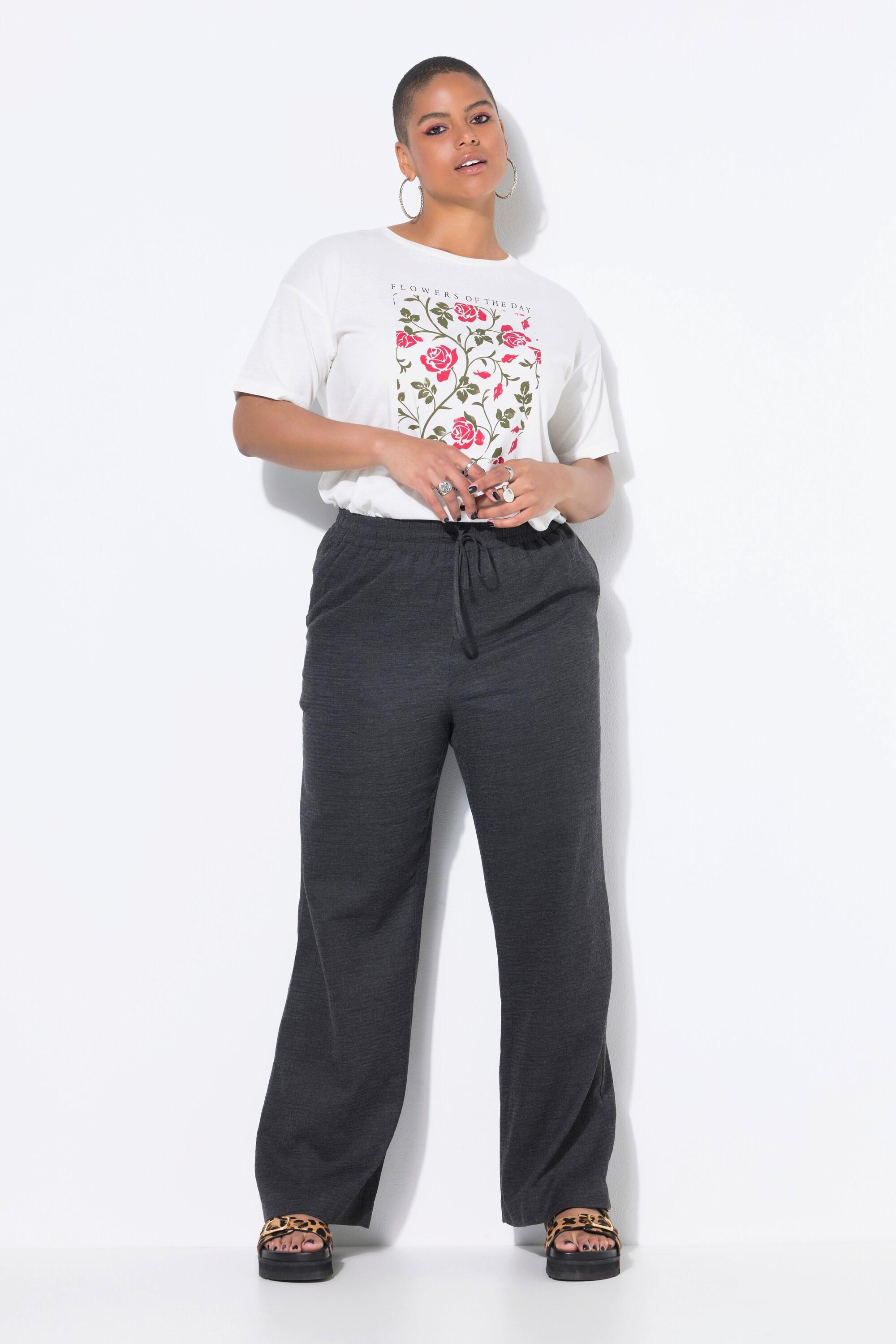 Studio Untold Wide Legs High Waist Hose feine Struktur  