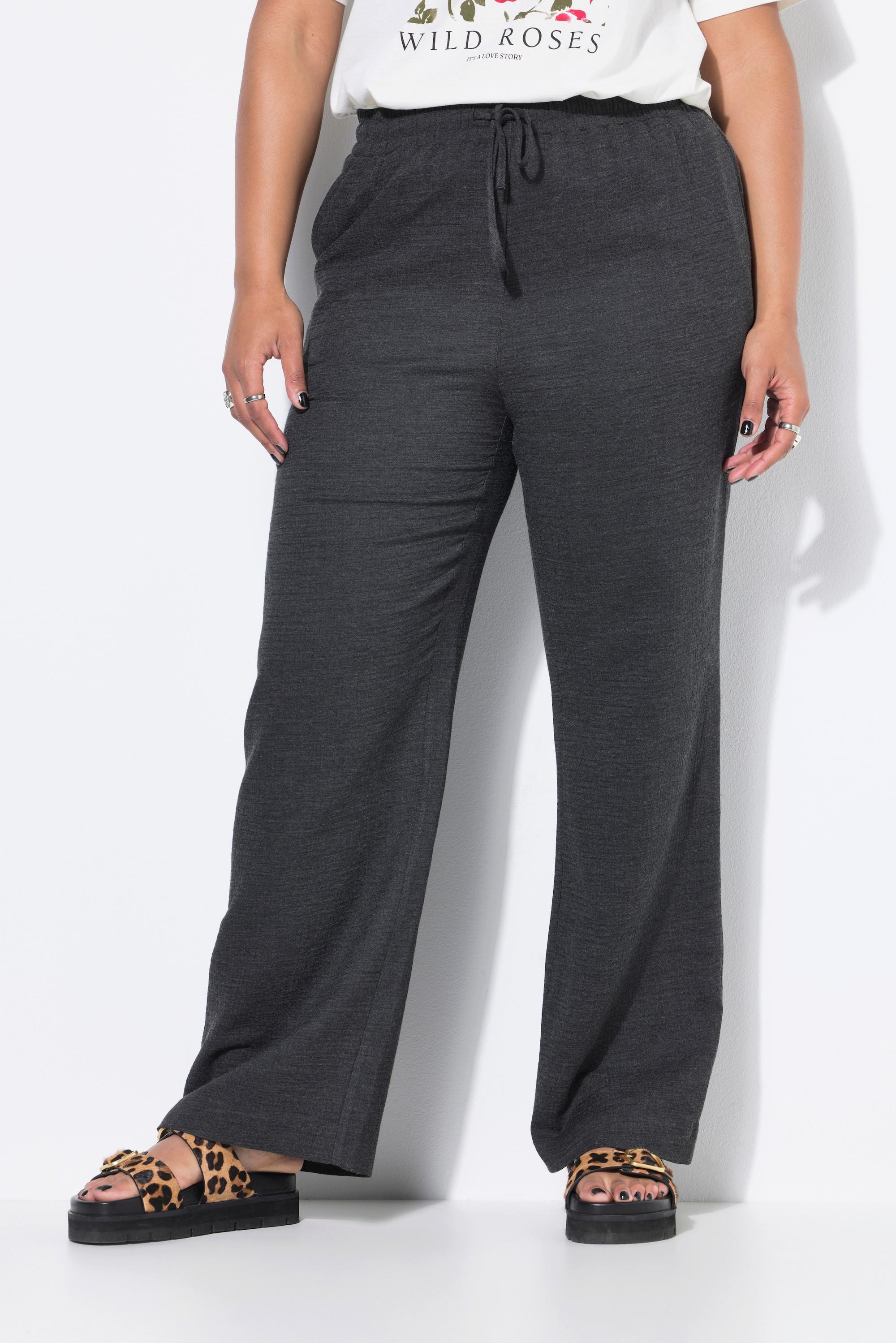 Studio Untold Wide Legs High Waist Hose feine Struktur  