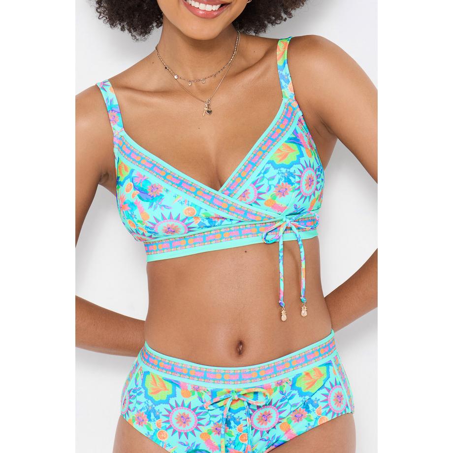 Joe Browns Bikini-Oberteil mit Print und goldfarbenem Verschluss  