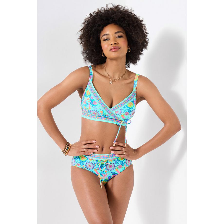 Joe Browns Bikini-Oberteil mit Print und goldfarbenem Verschluss  