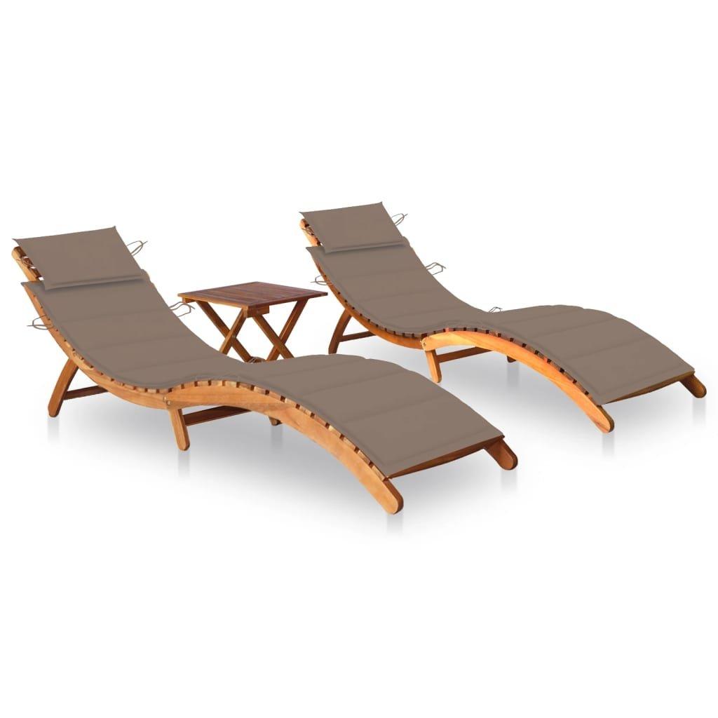 VidaXL Chaise longue bois d'acacia  