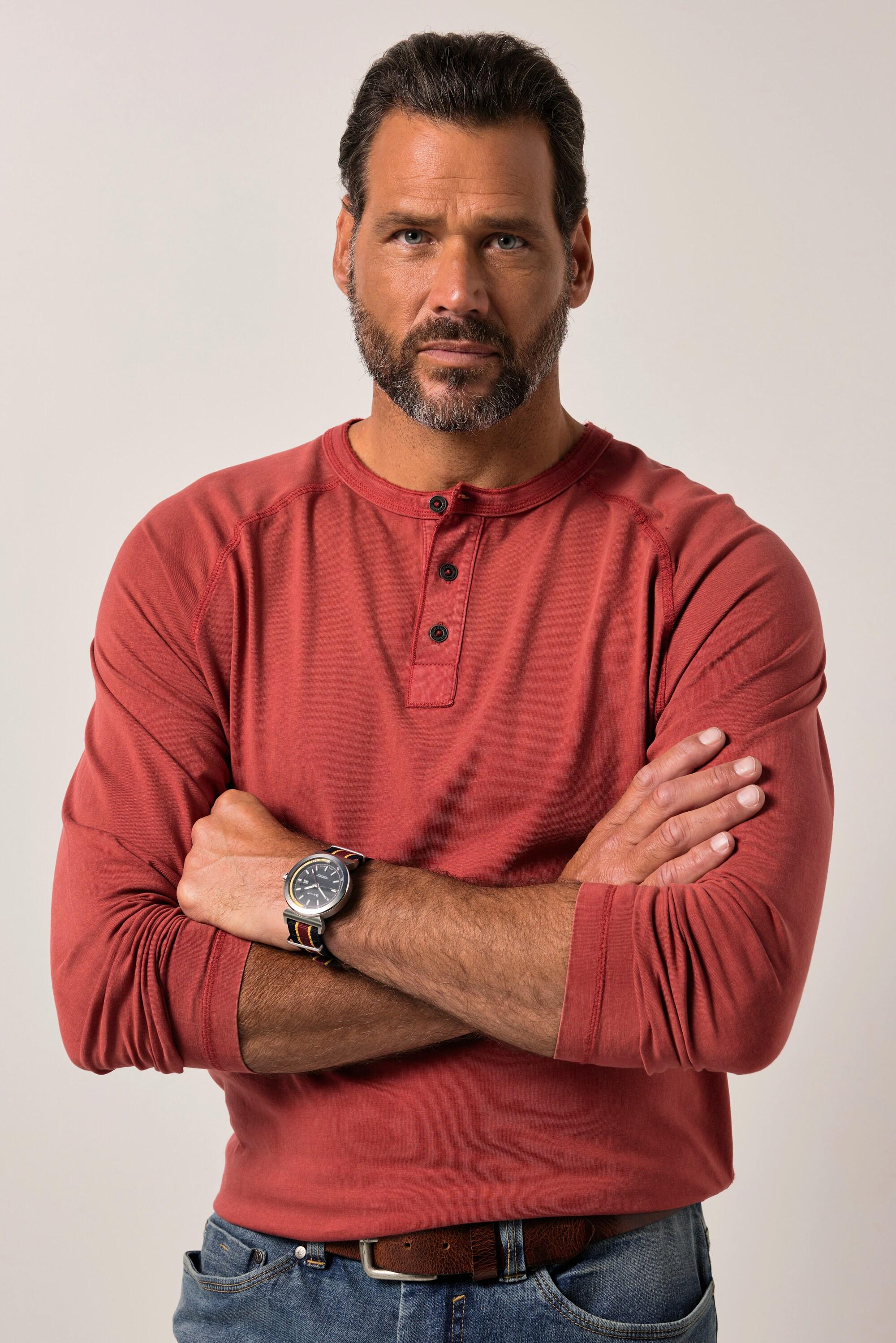 JP1880 Henley Manches Longues Style Vintage  