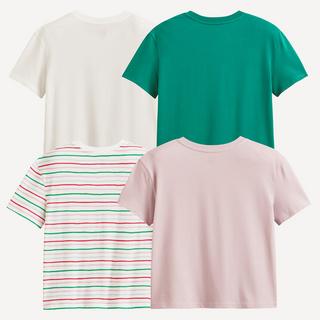 La Redoute Collections  4er-Pack T-Shirts mit Rundhalsausschnitt 