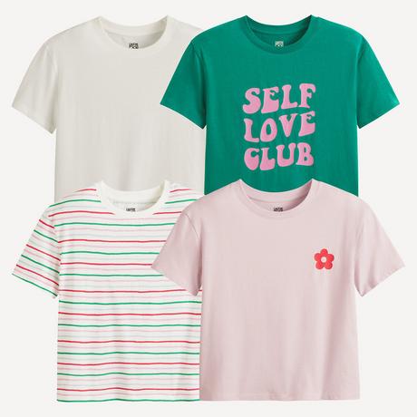 La Redoute Collections  4er-Pack T-Shirts mit Rundhalsausschnitt 