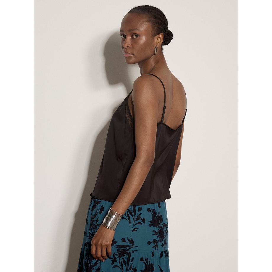 APRICOT Satin-Camisole-Top mit Spitze  
