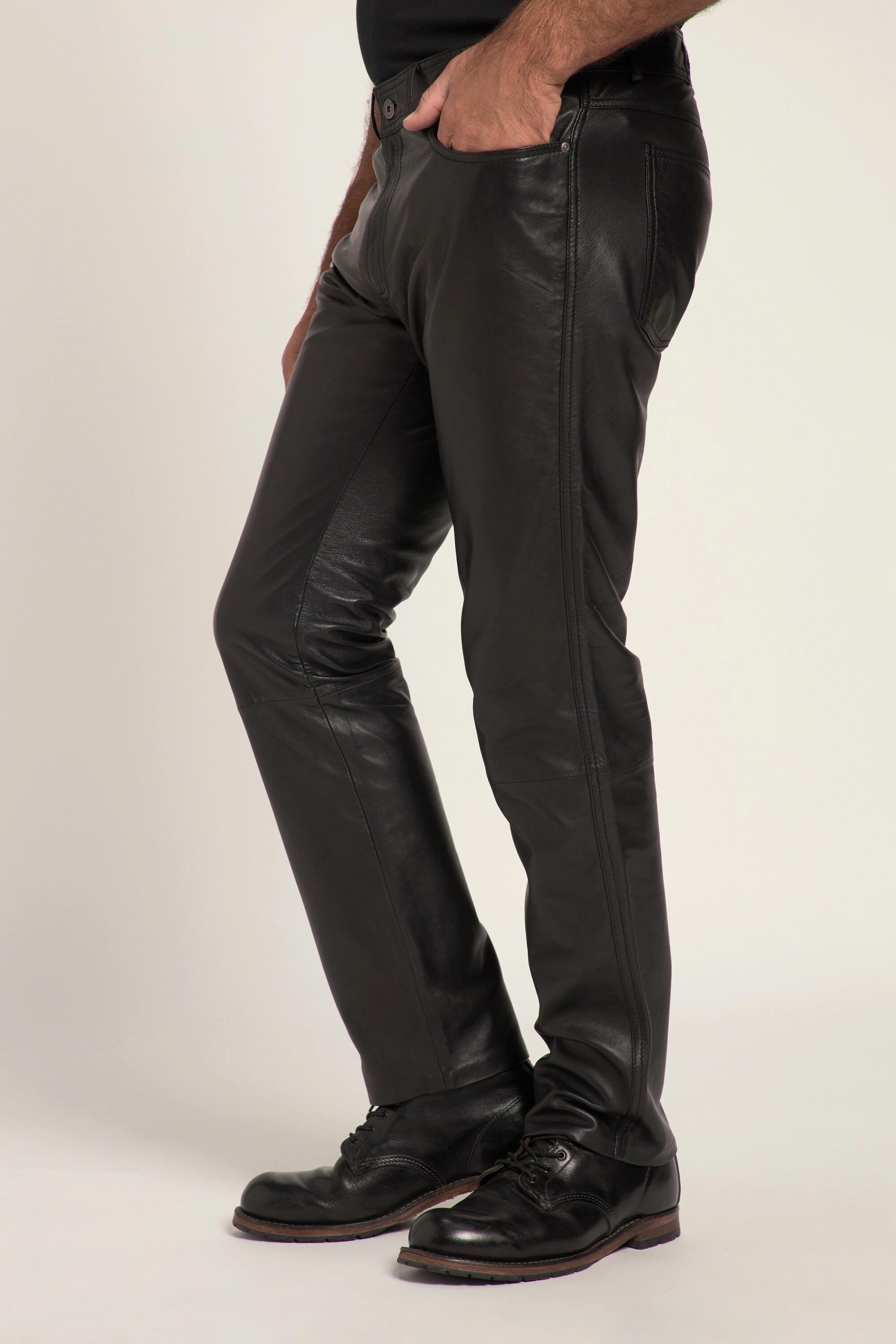 JP1880  Pantalon en cuir nappa d'agneau de grande qualité, coupe Regular 5 poches - jusqu'au 70 