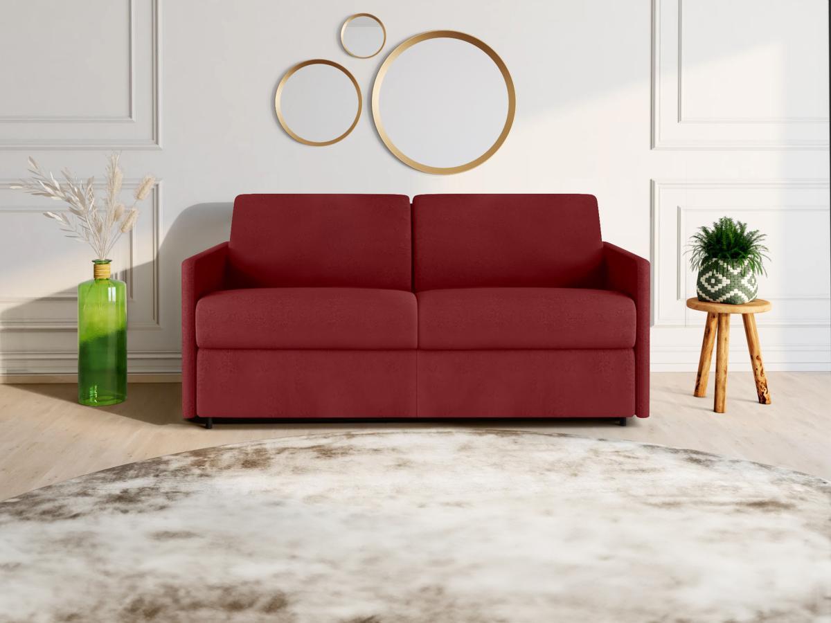 Vente-unique Schlafsofa 3Sitzer Stoff Liegefläche 1 Matratzen CALIFE  