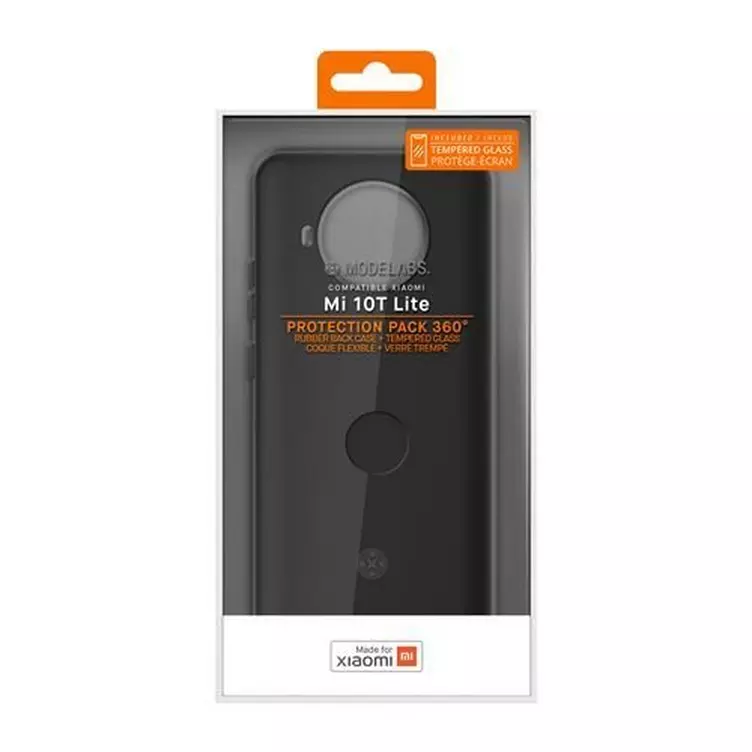 Made For Xiaomi Pack schwarzes und orangefarbenes flüssiges TPU-Gehäuse + transparente Displayschutzfolie aus gehärtetem Glas für MI10T Liteonline kaufen MANOR