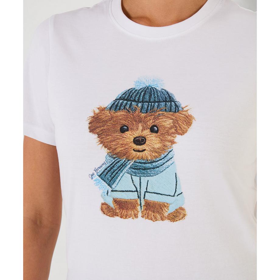 Joe Browns Kurzarm T-Shirt mit gesticktem Teddybär  