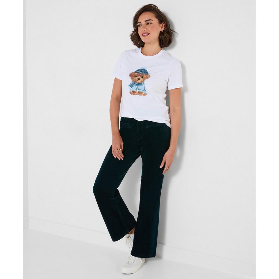Joe Browns Kurzarm T-Shirt mit gesticktem Teddybär  