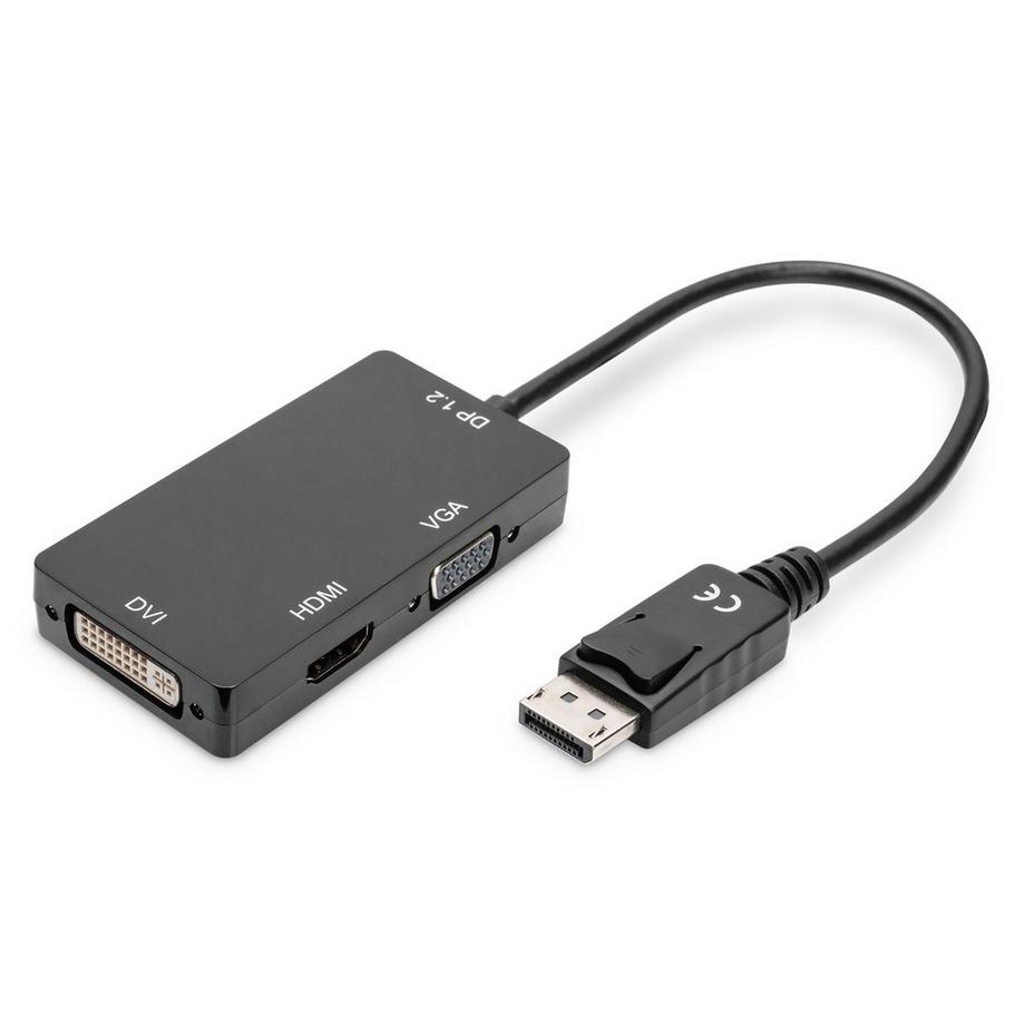 Digitus  Digitus DisplayPort 3in1 Adapter  Konverter - DP - HDMI+DVI+VGA 