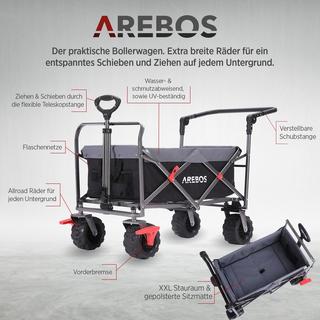 Arebos  Bollerwagen | Handwagen | Transportkarre | Klappbar | mit Teleskopstange 