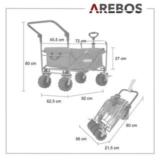 Arebos  Bollerwagen | Handwagen | Transportkarre | Klappbar | mit Teleskopstange 