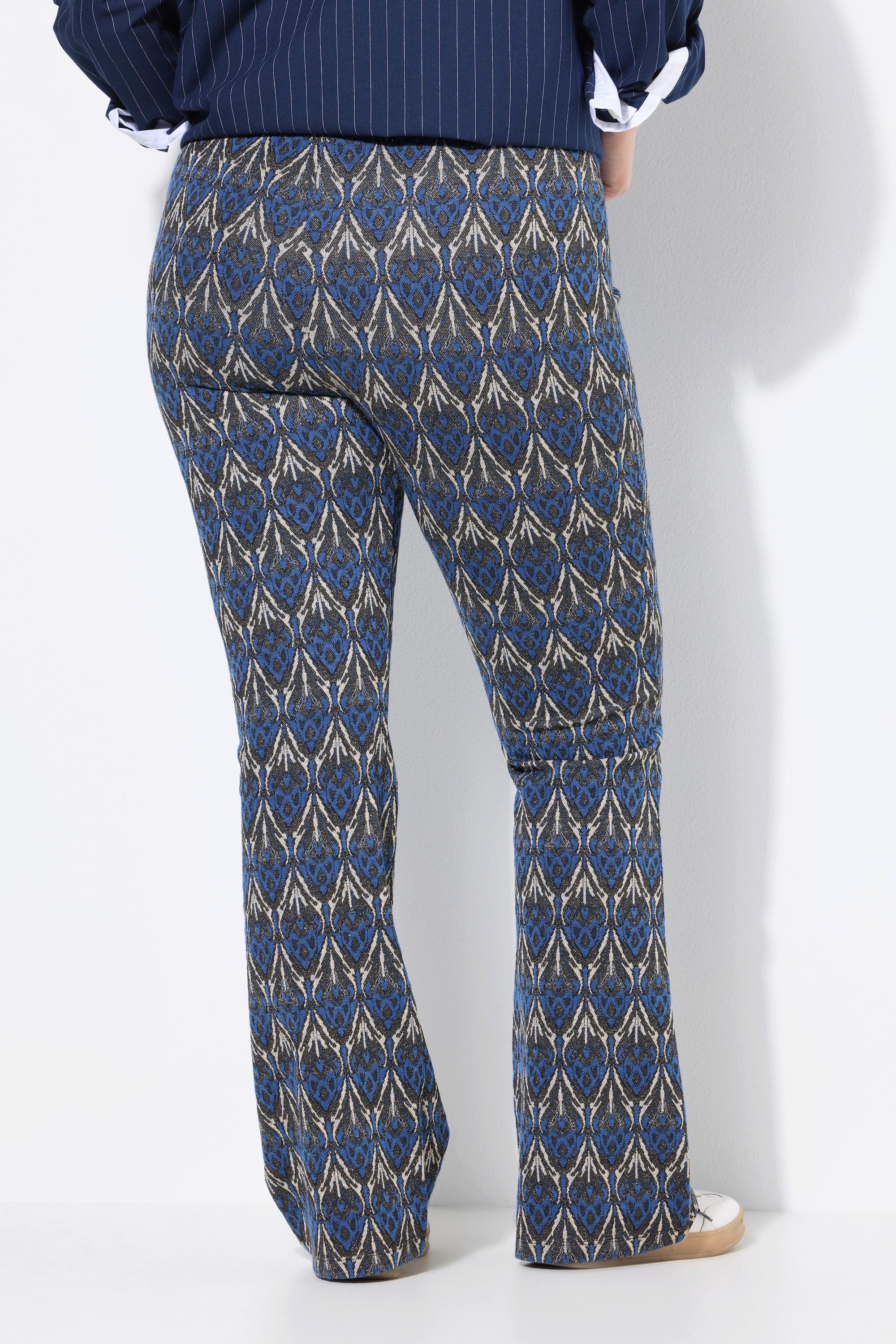 Studio Untold Schlaghose Flared Legs Jacquardmuster Glitzer  