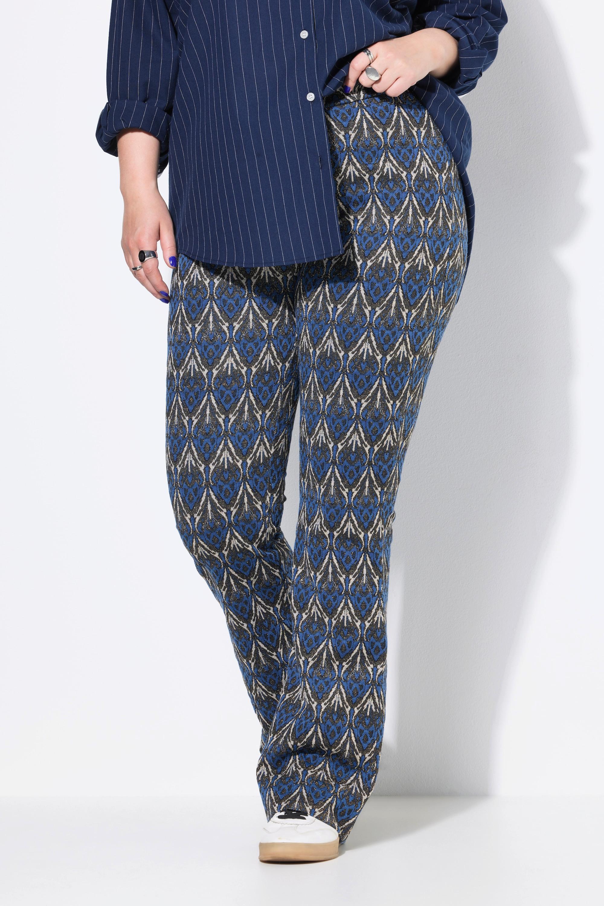 Studio Untold Schlaghose Flared Legs Jacquardmuster Glitzer  