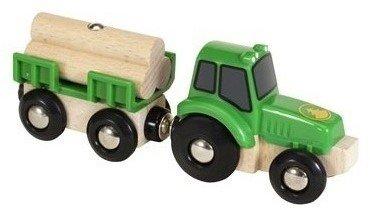BRIO  Traktor mit Holz-Anhänger 