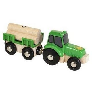 BRIO  Traktor mit Holz-Anhänger 