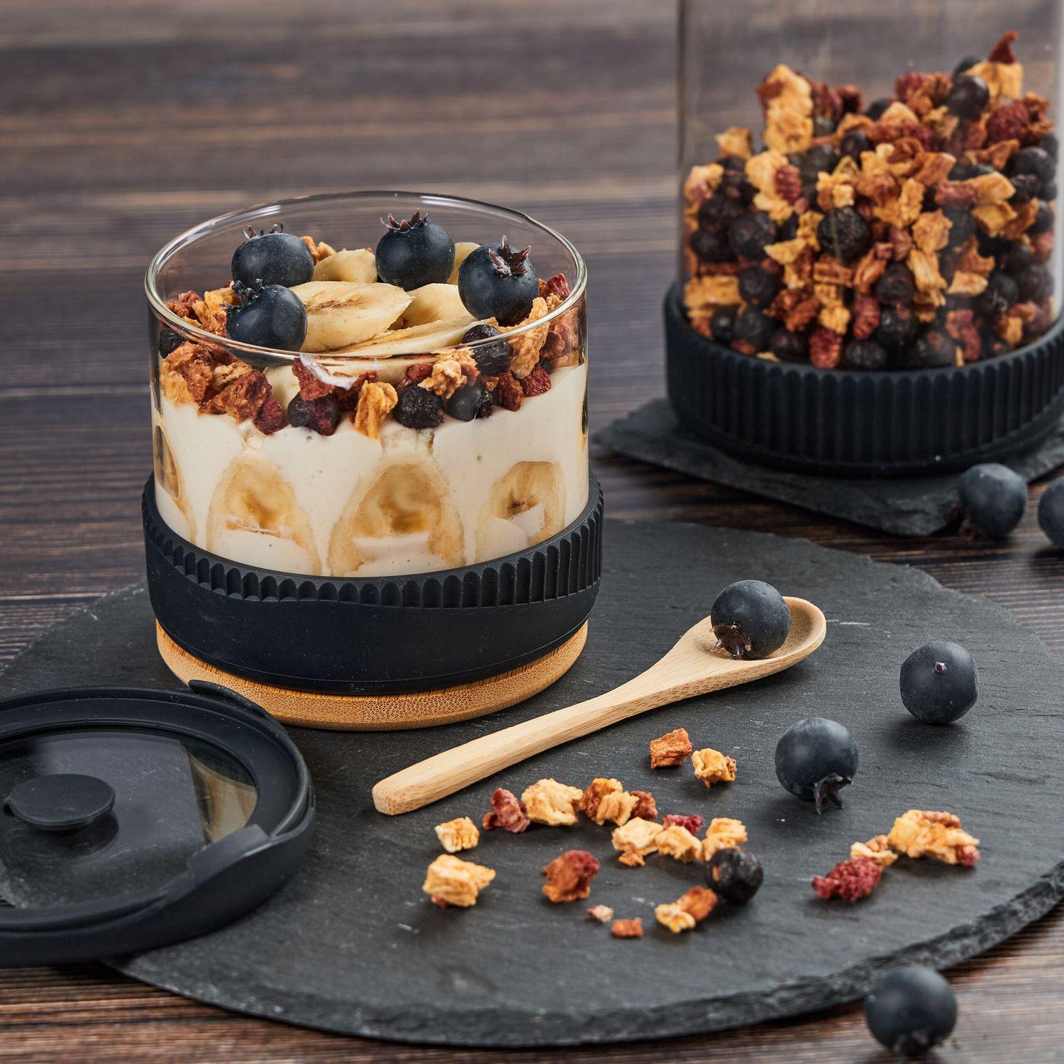 B2X Barattoli per la conservazione con coperchio, set da 3  