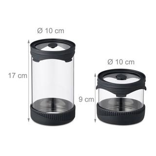 B2X Barattoli per la conservazione con coperchio, set da 3  