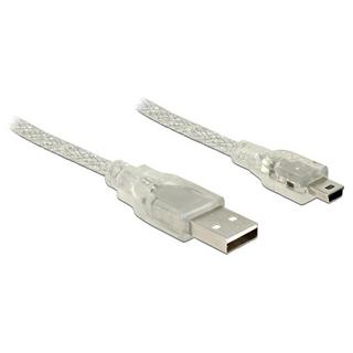 DeLock  0.5m, USB2.0-A/USB2.0 Mini-B câble USB 0,5 m USB A Mini-USB B Transparent 