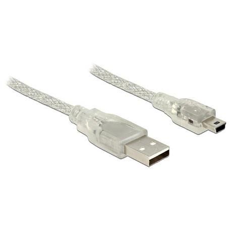 DeLock  0.5m, USB2.0-A/USB2.0 Mini-B USB Kabel 0,5 m USB A Mini-USB B Transparent 