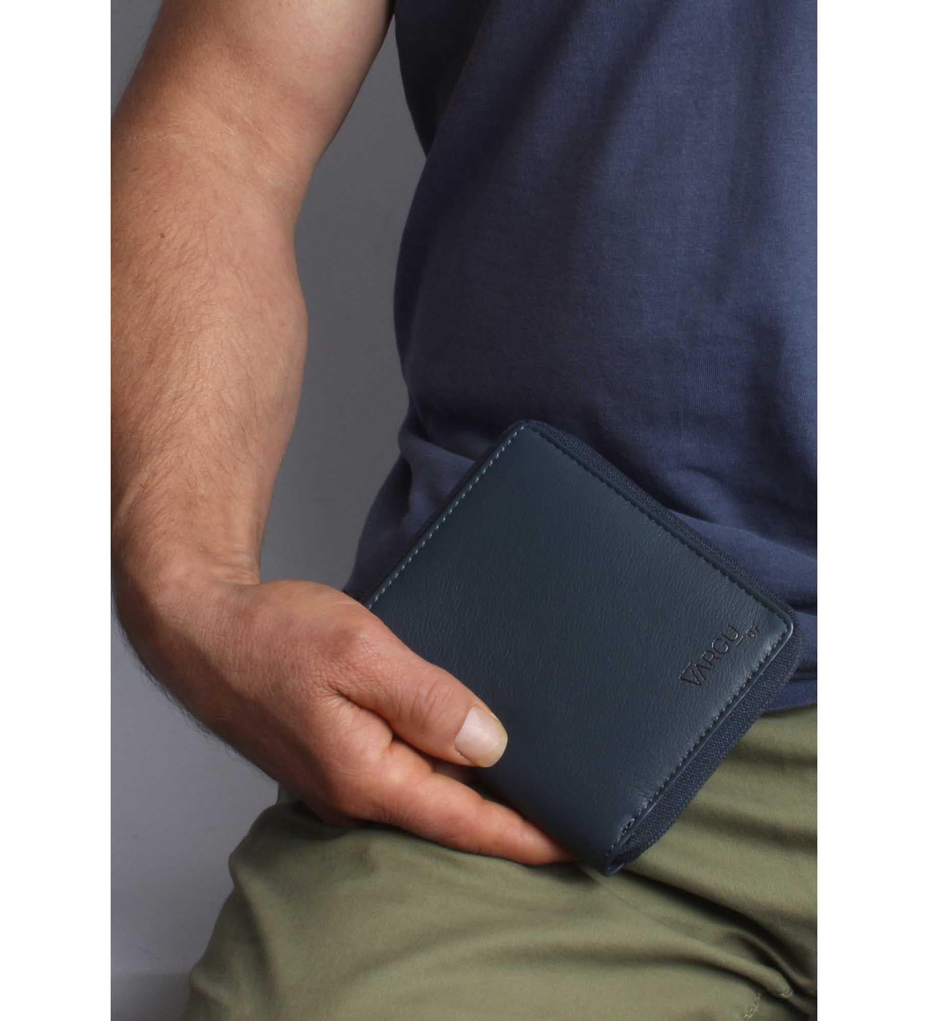 VARGU WENS 1-A Mono Portefeuille en Cuir Véritable  