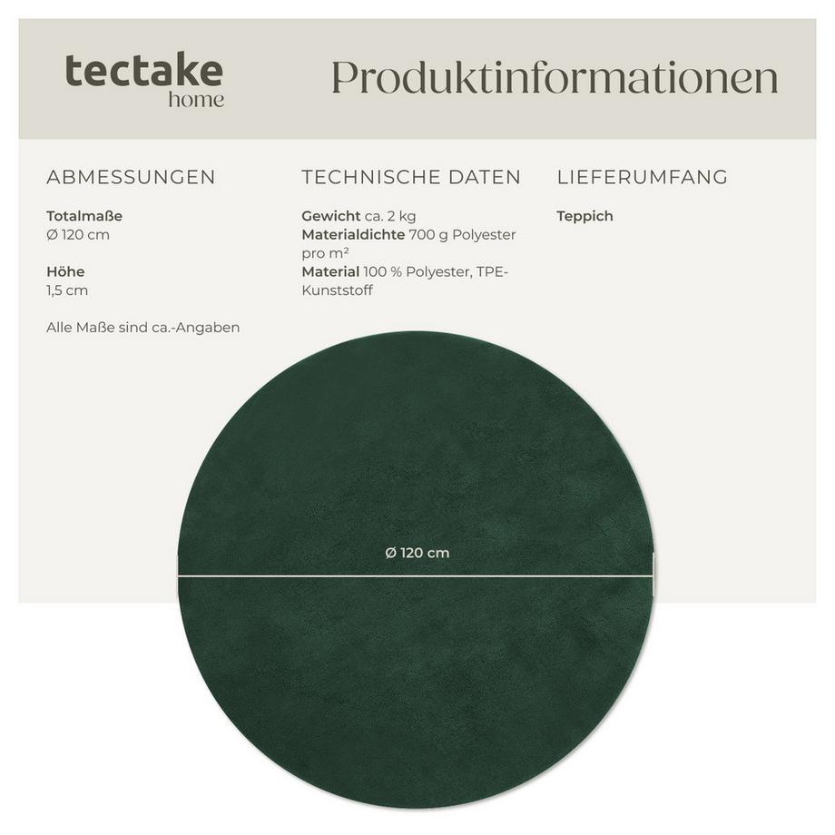 Tectake Kurzflorteppich Soft Zone verschiedene Größen und Farben flauschige Oberfläche, 1630 g/m² Florgewicht  