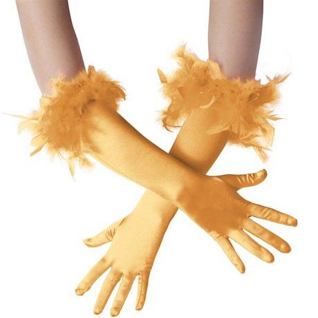Tectake  Gants longs en satin avec plumes 