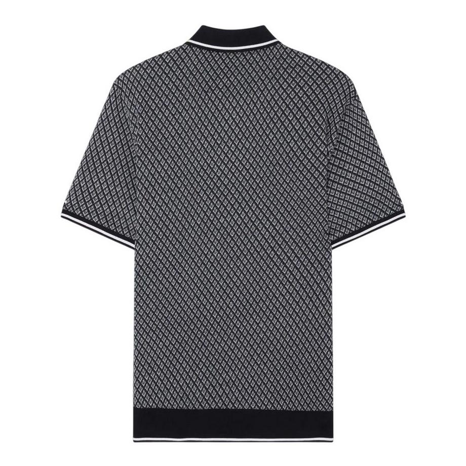 TED BAKER  Maglietta Polo Diamante Lavorato A Maglia Bordata 