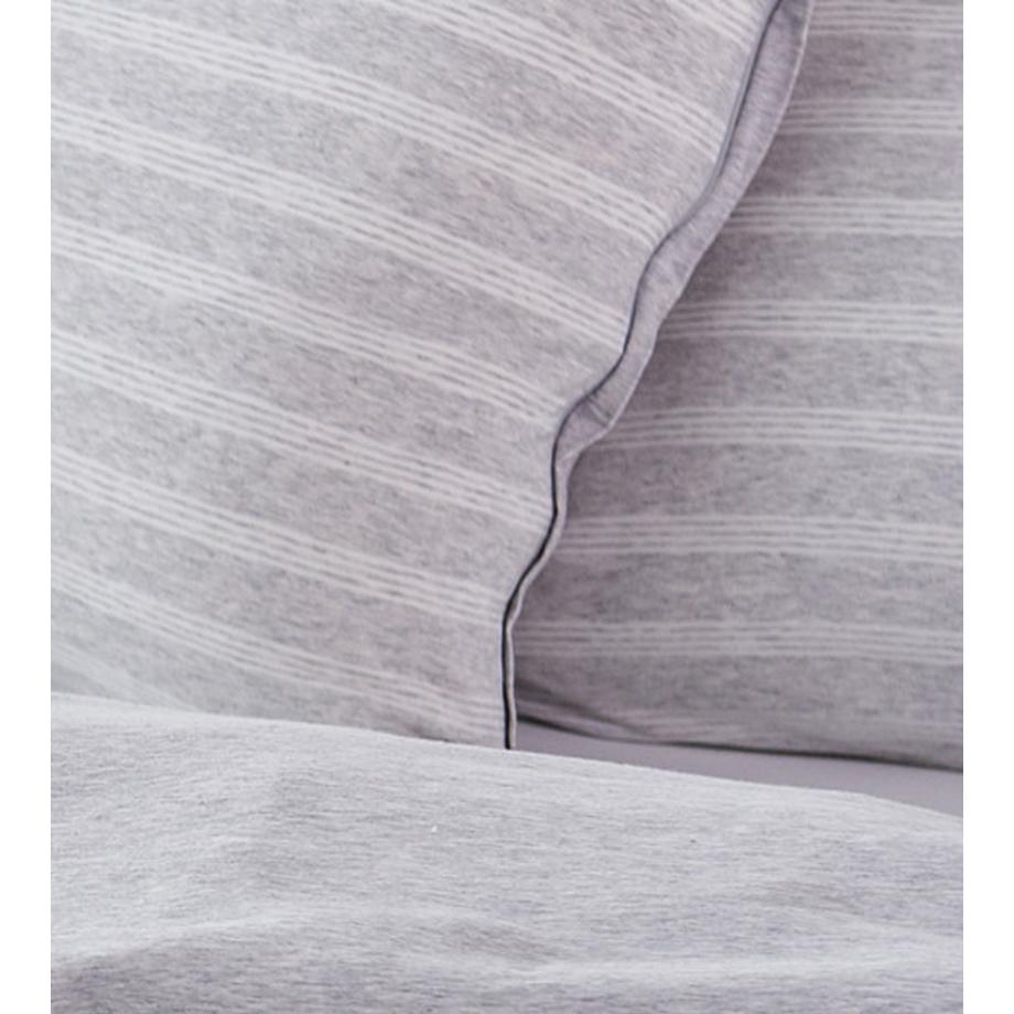 Living Home Melange Jersey Double Face Gestreifte Bettwäsche Set  