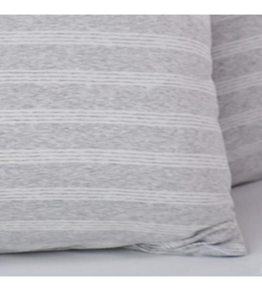 Living Home Melange Jersey Double Face Gestreifte Bettwäsche Set  