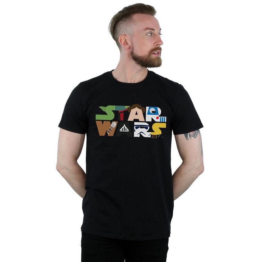 STAR WARS Star Wars Logo Personnage T-Shirt  