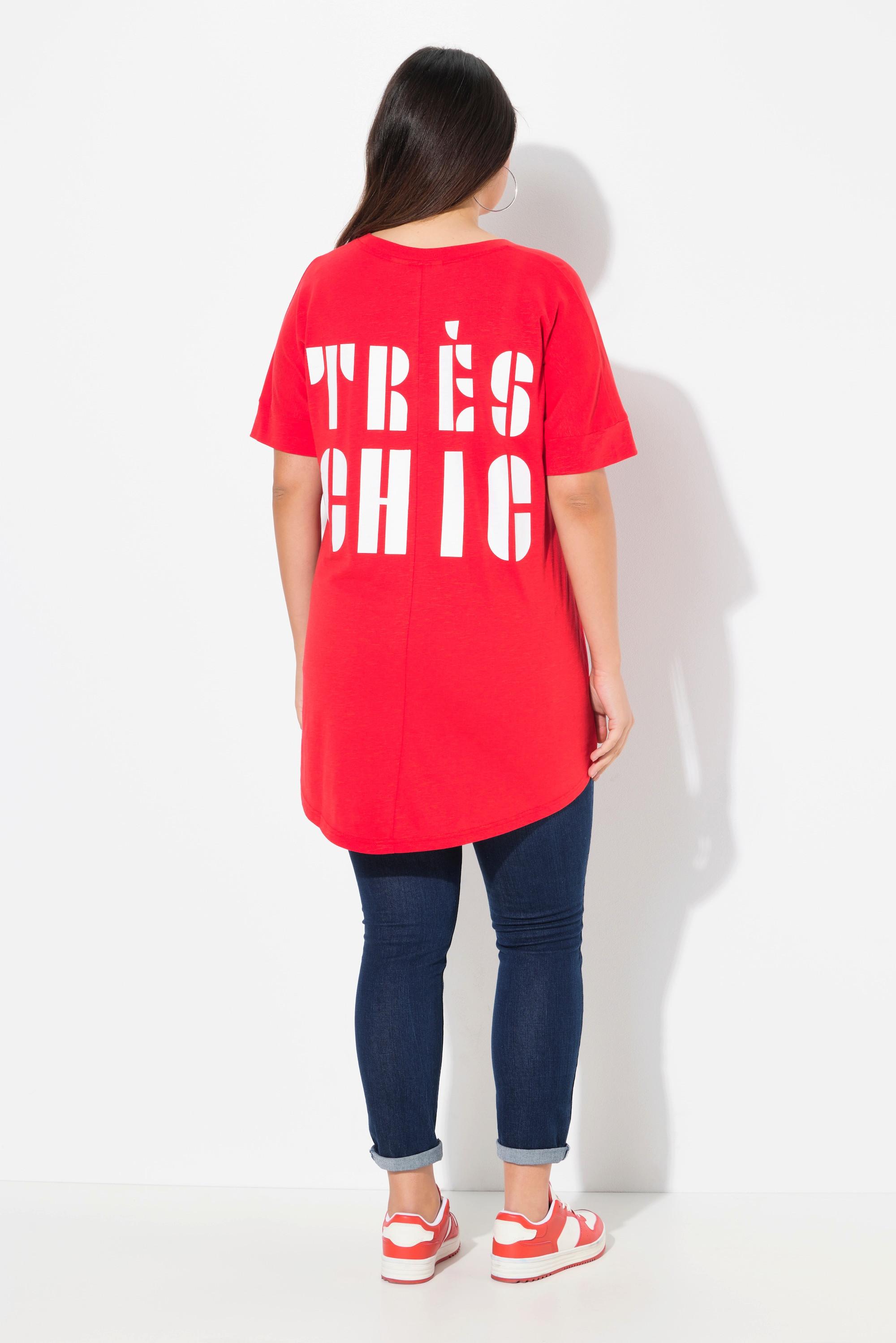 Ulla Popken T-shirt Oversize con Stampa Très Chic sul Retro  