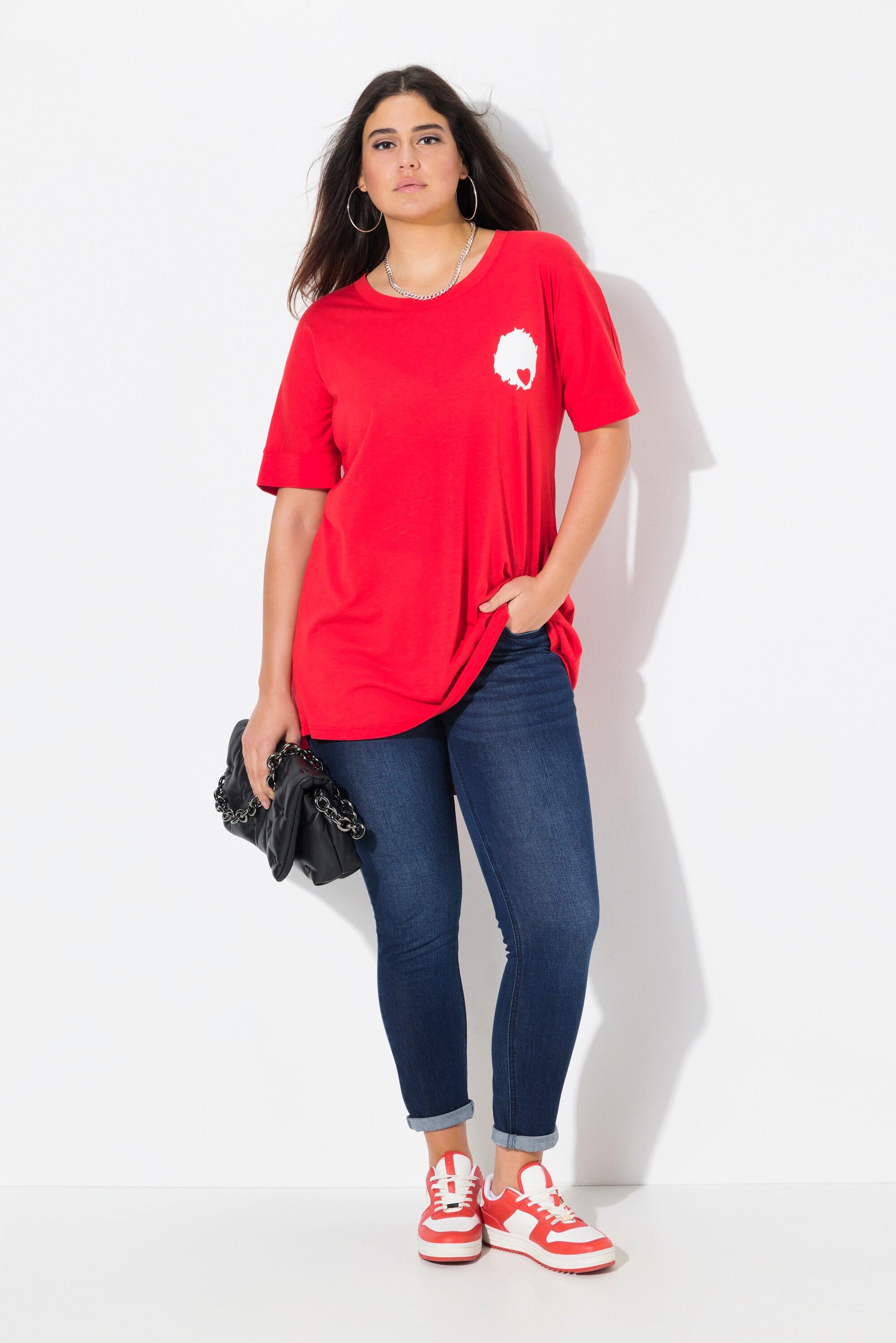 Ulla Popken T-shirt Oversize con Stampa Très Chic sul Retro  