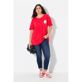 Ulla Popken T-shirt Oversize con Stampa Très Chic sul Retro  