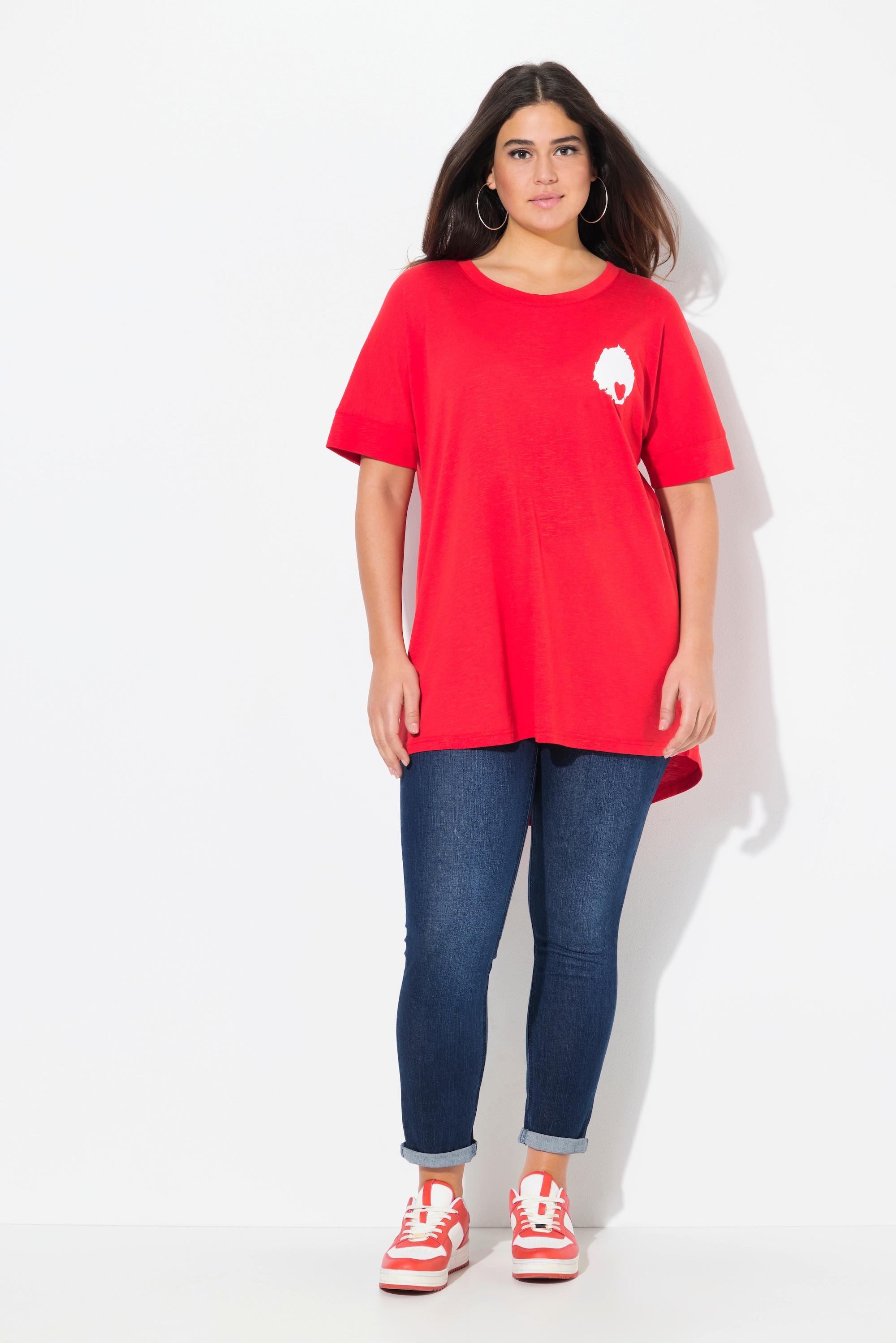 Ulla Popken T-shirt Oversize con Stampa Très Chic sul Retro  