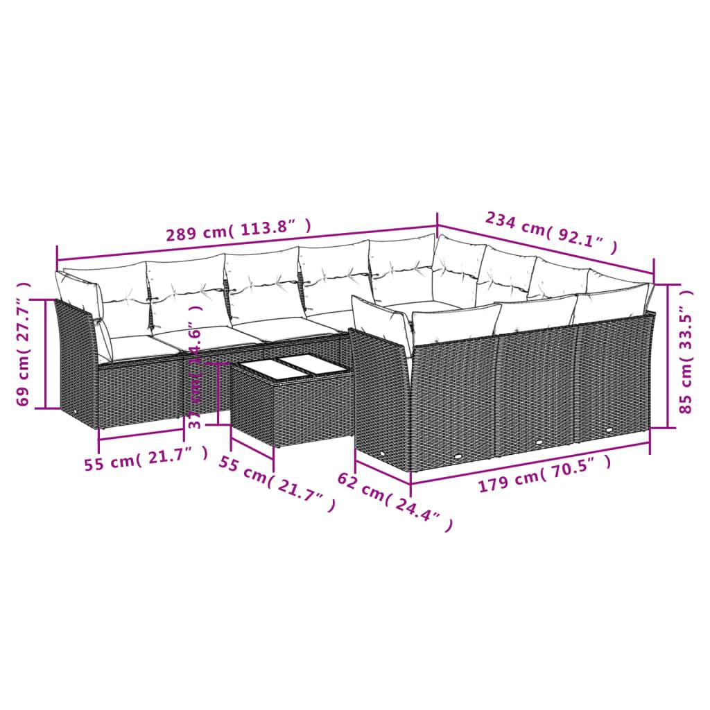 VidaXL Ensemble de canapés de jardin rotin synthétique  