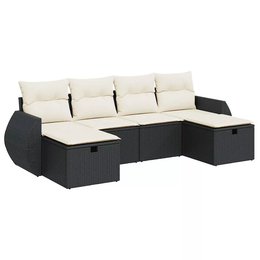 VidaXL - Gartensofa set poly-rattan, One Size, Schwarz