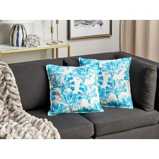 Beliani Lot de 2 coussins décoratifs en Coton Moderne ROCKWEED  