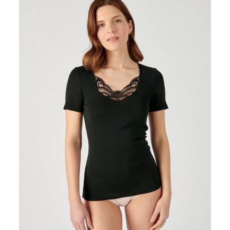 Damart Kurzarm-Shirt Guipure-Spitze  