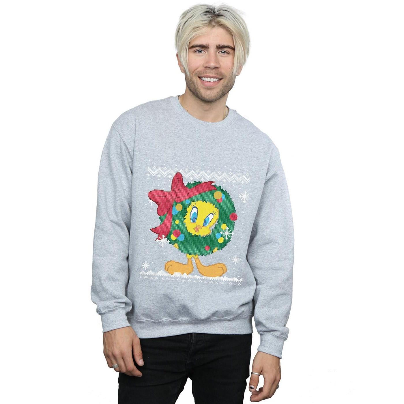 LOONEY TUNES Tweety Pie Christmas Fair Isle Felpa  